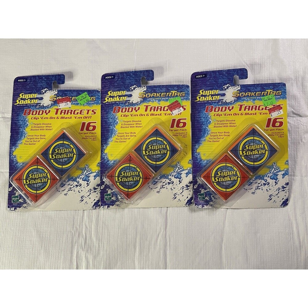 Lot of 3 NIB Super Soaker SoakerTag Body Targets 16 Targets/Pack 48 Total Target